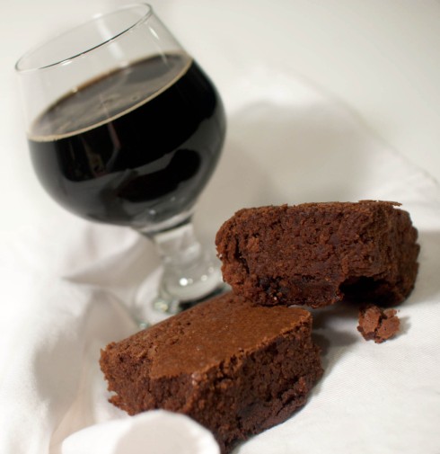 Boozy, Fudgy Brownies (featuring Half Acre Beer and Lion’s Pride Whiskey) from freshandfoodie.com @freshandfoodie